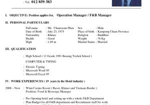 Sample Objective In Resume for Hotel and Restaurant Management top Sample Career Objective In Resume for Hotel and