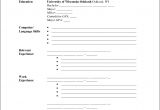 Sample Of Blank Resume for Job Application 8 Printable Outline Template Sampletemplatess