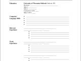 Sample Of Blank Resume for Job Application 8 Printable Outline Template Sampletemplatess