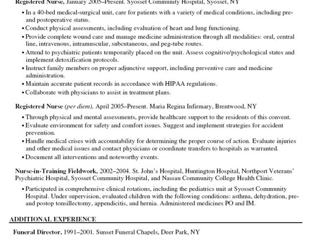 Sample Of Comprehensive Resume for Nurses 6 Experienced Nursing Resume ...