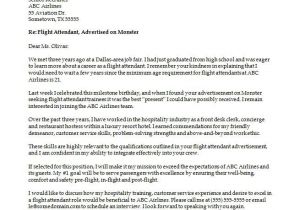 Sample Of Cover Letter for Flight attendant Position Flight attendant Cover Letter Sample Monster Com
