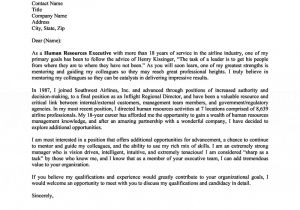 Sample Of Cover Letter for Human Resource Position Human Resources Executive Cover Letter