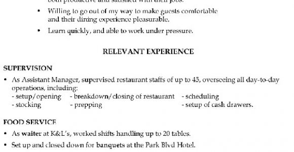 Sample Of Objectives In Resume for Hotel and Restaurant Management Resume Sample Hotel Management Trainee and Service