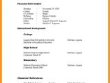 Sample Of Personal Information In Resume Reference Sample Resume Personal Information and Education