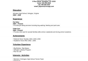 Sample Of Resume for College Students with No Experience Resume for Highschool Students with No Experience Work