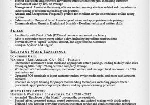 Sample Of Resume for Waitress Position Food Service Waitress Waiter Resume Samples Tips