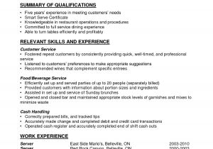 Sample Of Resume for Waitress Position Sample Resume for Cocktail Waitress Job Position
