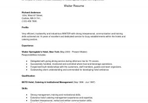Sample Of Resume for Waitress Position Sample Server Resume Free Resume Example and Writing