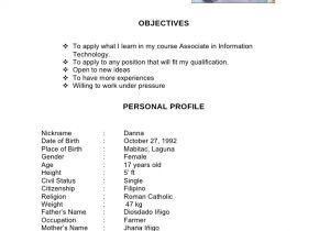 Sample Of Resume for Working Student Dana Resume1