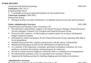 Sample Of Resume Template Resume Sample for An Administrative assistant Susan