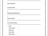 Sample Resume Biodata Blank form Biodata format for Job Application Download Sample