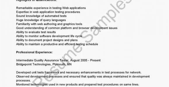 Sample Resume for 2 Years Experience In software Testing software Testing Resume Samples 2 Years Experience