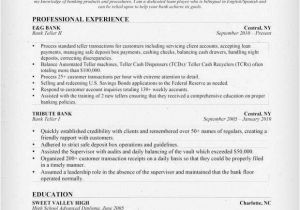 Sample Resume for A Bank Teller with No Experience Bank Teller Resume Sample Writing Tips Resume Genius
