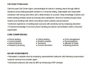 Sample Resume for A Call Center Agent Call Center Resume Example 9 Free Word Pdf Documents