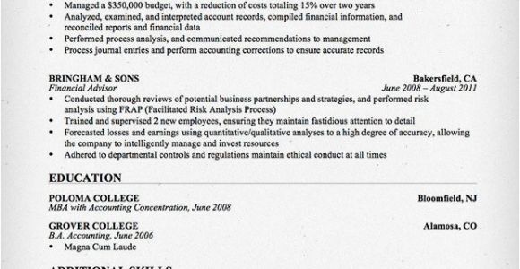 Sample Resume for Accountant with Experience Accountant Resume Sample and Tips Resume Genius