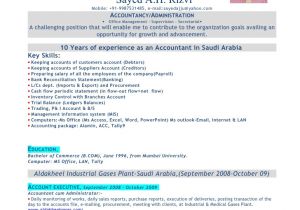 Sample Resume for Accountant with Experience Accountant with Gulf Experience