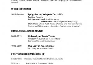 Sample Resume for Accountants In the Philippines Den Resume