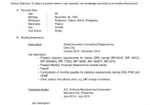 Sample Resume for Accountants In the Philippines Resume In the Philippines Images Download Cv Letter and