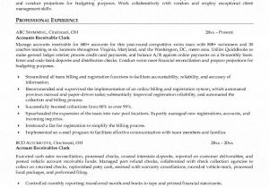 Sample Resume for Accounts Payable and Receivable Accounts Receivable Clerk Resume