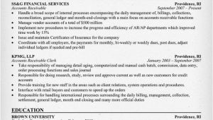 Sample Resume for Accounts Payable and Receivable Accounts Receivable Resume Example Resumecompanion Com