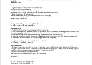 Sample Resume for Agriculture Graduates Download Luxury Agricultural Engineer Sample Resume B4