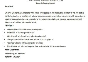 Sample Resume for Art and Craft Teacher Free Teacher Resume 40 Free Word Pdf Documents