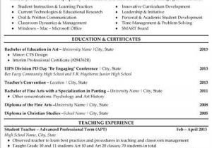 Sample Resume for Art and Craft Teacher Visual Arts Resume Best Resume Collection