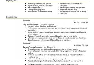 Sample Resume for assembly Line Operator assembly Line Worker Resume assembly Line Worker Resume