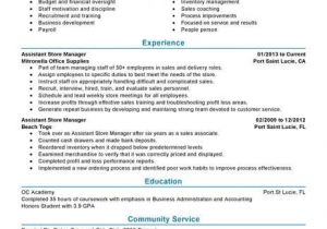 Sample Resume for assistant Manager In Retail Best Retail assistant Store Manager Resume Example