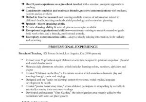 Sample Resume for assistant Teacher In Preschools Free Sample Preschool Teacher Resume Resume Sample