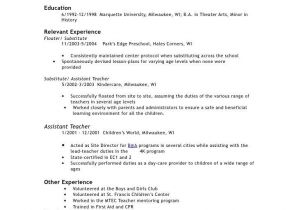 Sample Resume for assistant Teacher In Preschools Preschool Teacher assistant Resume Best Resume Collection
