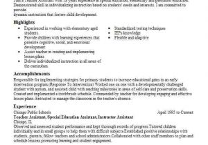 Sample Resume for assistant Teacher In Preschools Teacher assistant Resumes Best Resume Collection
