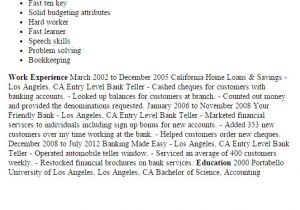 Sample Resume for Bank Teller at Entry Level 1 Entry Level Bank Teller Resume Templates Try them now