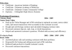 Sample Resume for Bank Teller at Entry Level Resume now Com Resume Ideas