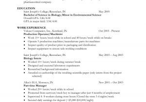 Sample Resume for Biology Major Biology Sample Resume Annecarolynbird