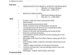 Sample Resume for Biology Major Jasleen Kaur Resume 2