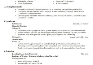 Sample Resume for Business Administration Major In Financial Management Bachelor Of Science In Business Administration Finance