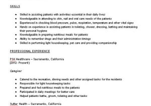 Sample Resume for Caregiver for An Elderly Caregiver Resume Sample Limeresumes
