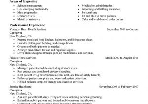 Sample Resume for Caregiver for An Elderly Caregivers Resume Free Excel Templates