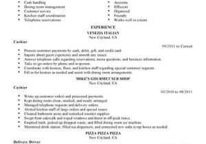 Sample Resume for Cashier In Restaurant Best Restaurant Cashier Resume Example Livecareer