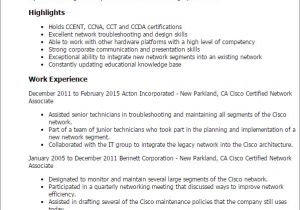 Sample Resume for Ccna Certified Professional Cisco Certified Network associate Templates