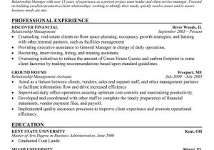 Sample Resume for Client Relationship Management Sample Resume for Customer Relationship Manager