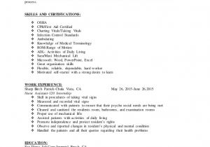 Sample Resume for Cna with Objective Cna Resume
