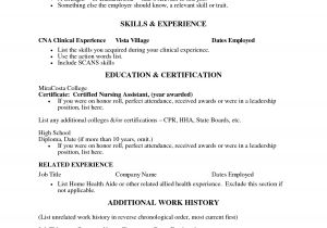 Sample Resume for Cna with Objective Cna Resume Templates Health Symptoms and Cure Com