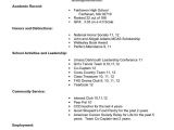 Sample Resume for College Application Example Resume for High School Students for College