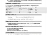 Sample Resume for Computer Science Student Fresher Resume format for Computer Science Engineering Students