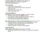 Sample Resume for Culinary Arts Student Resume Samples Career Connoisseur