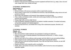 Sample Resume for Custodial Worker Custodial Worker Resume Talktomartyb