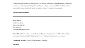 Sample Resume for Custodial Worker Custodian Resume Template Resume Builder