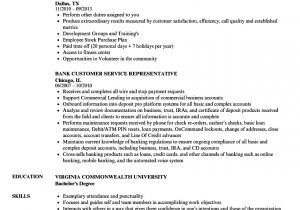 Sample Resume for Customer Service Representative In Bank Bank Customer Service Representative Resume Samples